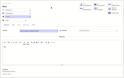 Changed order of selection of service, category and type on request creation Changed order of selection of service, category and type on request creation